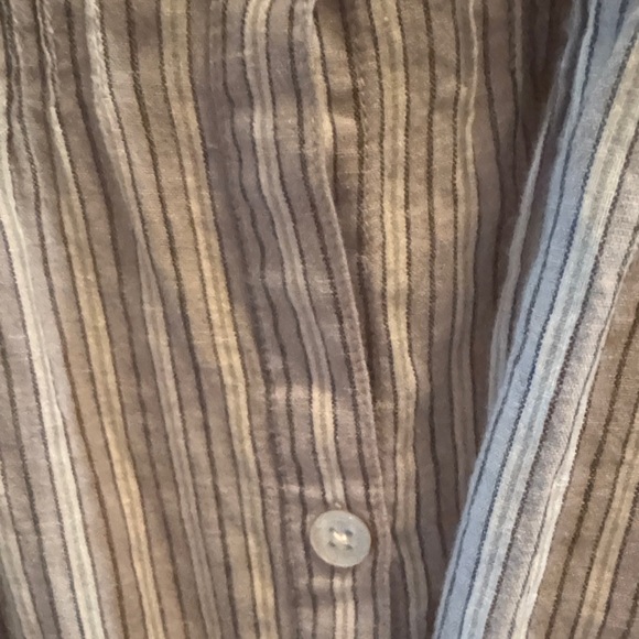 Elizabeth and James Striped Gray Dress with Tan Belt - Picture 4 of 9